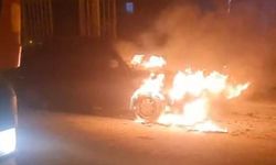 Batman'da park halindeki otomobil alevlere teslim oldu