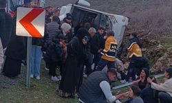 Mardin'de devrilen yolcu midibüsünde 13 kişi yaralandı 