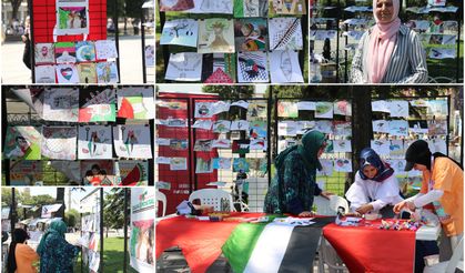 İstanbul'da "Gazze’nin Sesi Ol Zulmü Postala" resim sergisi
