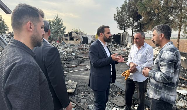 HÜDA PAR heyetinden yangın mağduru esnafa destek ziyareti