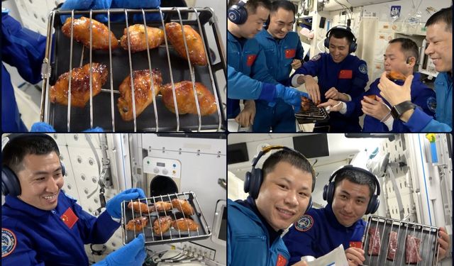 Uzayda ızgara keyfi: Çin Uzay İstasyonu’nda ilk uzay fırınıyla tavuk kanat ziyafeti
