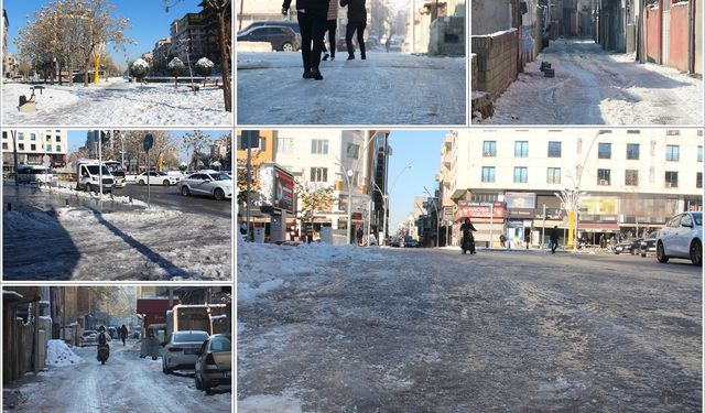 Batman'da kar sonrası cadde ve sokaklar buz pistine döndü