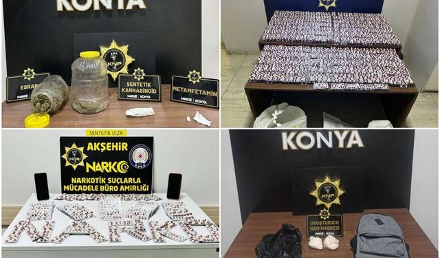 Konya’da uyuşturucu operasyonlarında 1 ayda 76 tutuklama