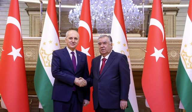 Tacikistan Cumhurbaşkanı Rahman, TBMM Başkanı Kurtulmuş'u kabul etti