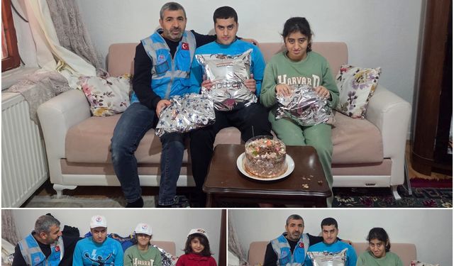 Yetim ve engelli kardeşler hediyelerle mutlu edildi