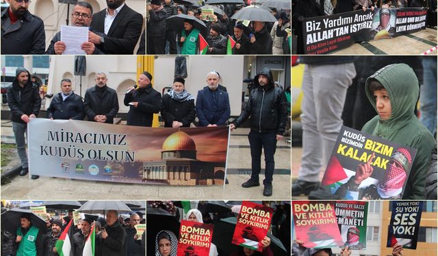 Yağmura rağmen Batman'da "Kudüs Miracımız Olsun" etkinliğine yoğun katılım 