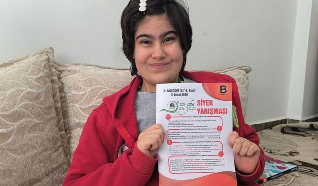 Azmiyle gönüllere dokundu: Engelli öğrenci Siyer Yarışmasına evinden katıldı