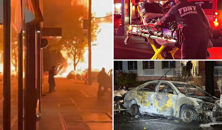 Otomobilin alev almasının ardından meydana gelen patlamada 7 kişi yaralandı