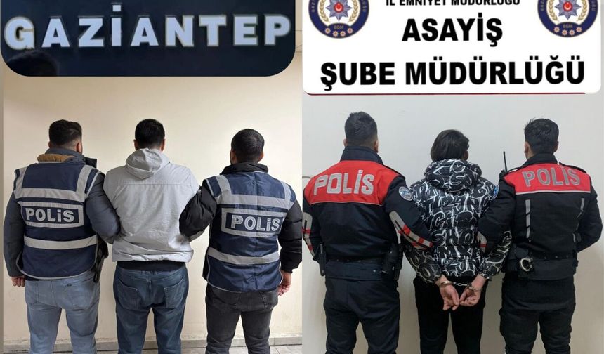 Gaziantep’te kesinleşmiş hapis cezası bulunan 2 kişi yakalandı