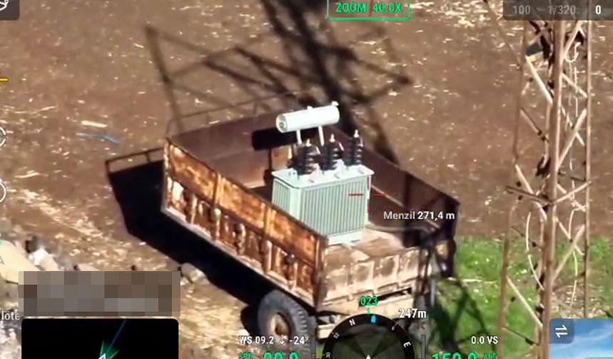 Mobil kaçak trafolar dronla görüntülendi